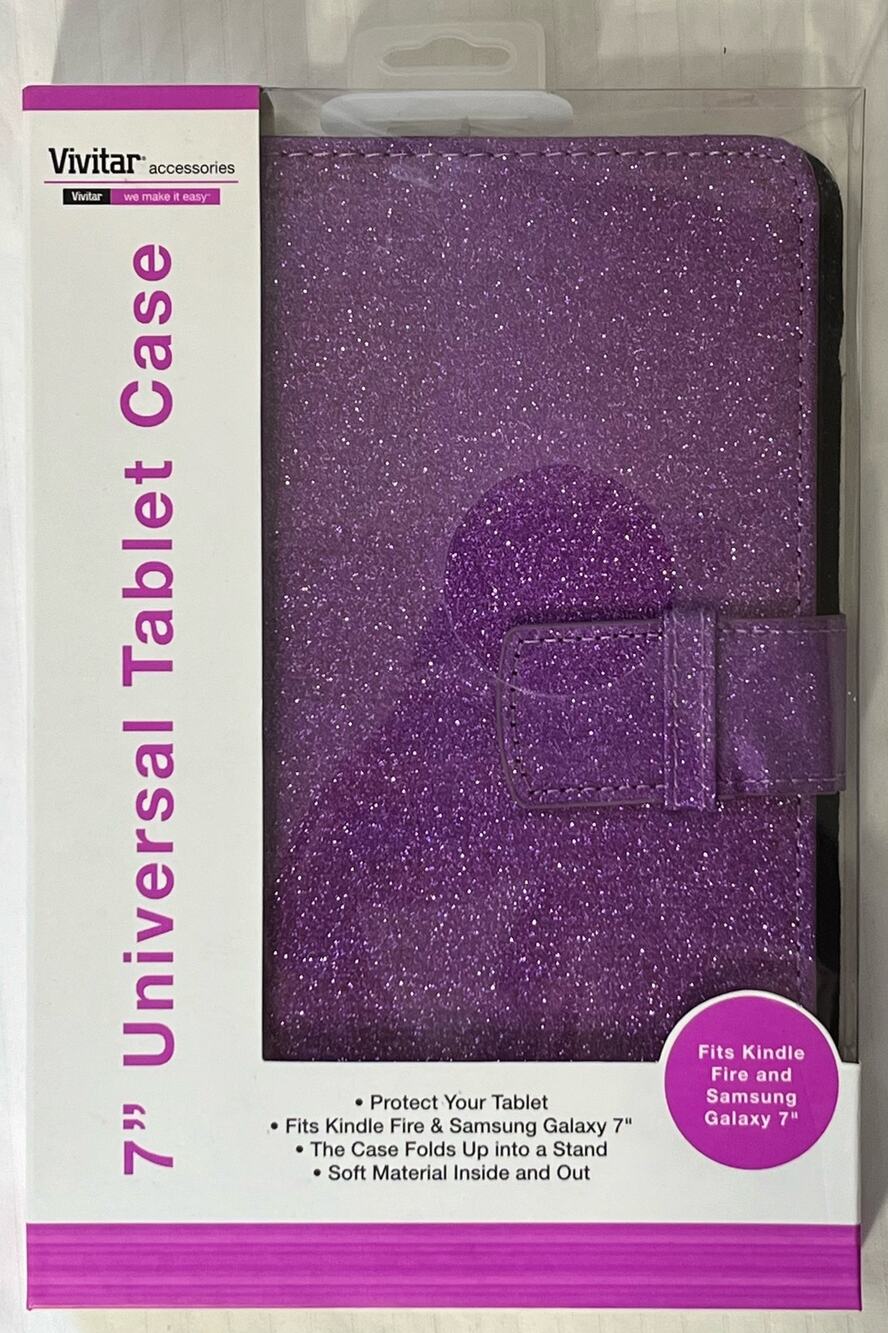 Vivitar Purple Glitter 7 Inch Universal Tablet Case New